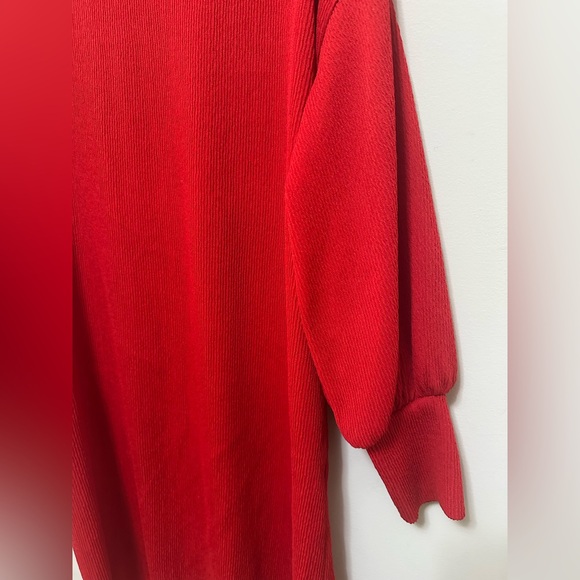 ZARA Red Ribbed Balloon Sleeve Sweater Dress Tunic | W/B Collection | Size M - Picture 4 of 4